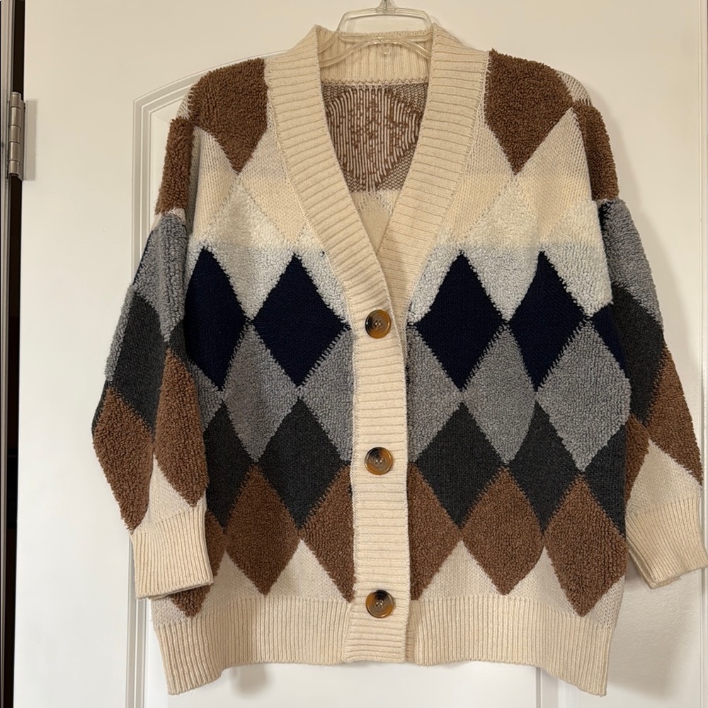 Women's Argyle Cardigan Sweater